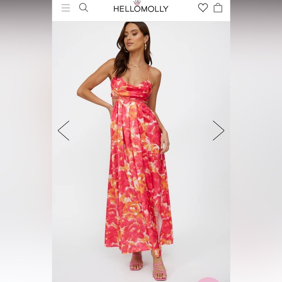 BLOOMING SEASON MIDI DRESS RED - Picture 6 of 6